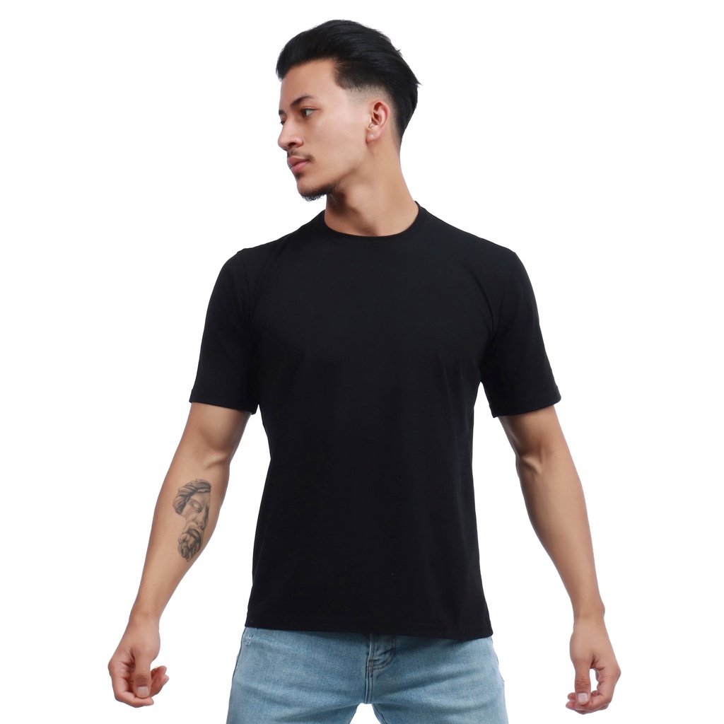 Cotton Round Neck  Half Sleeve Plain  Tshirt For Men